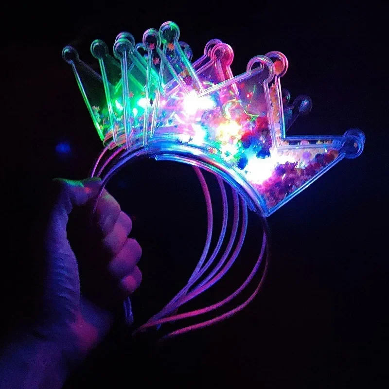 

10pcs Flashing LED Light Up Crown Tiara Cat Ears Headband Hair Accessories Hairbands for Women Girls Glow Party Supplies