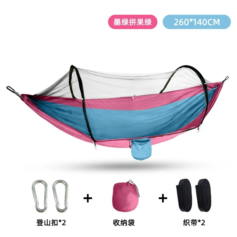Outdoor Hammocks with Mosquito Net and Tree Straps for Camping Hiking Backpacking and Travel Foldable Design Wear-Resistant
