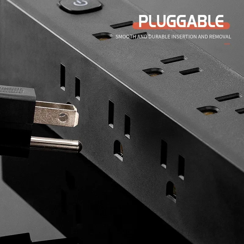 뉴 파워 멀티탭 유니버셜 플러그 (미국형) USB PD 고속 충전 패치 보드, 양면 소켓 포함, 1.5m/5m 연장 케이블 플러그