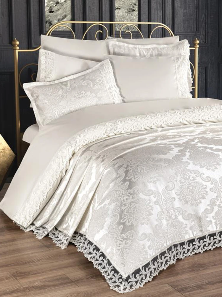 New Season Belinda Wedding Set 7pcs, Bedspread 250x, Sheet x x, Sheet, Modern, Turkish Textile, Modern, Turkish Textile