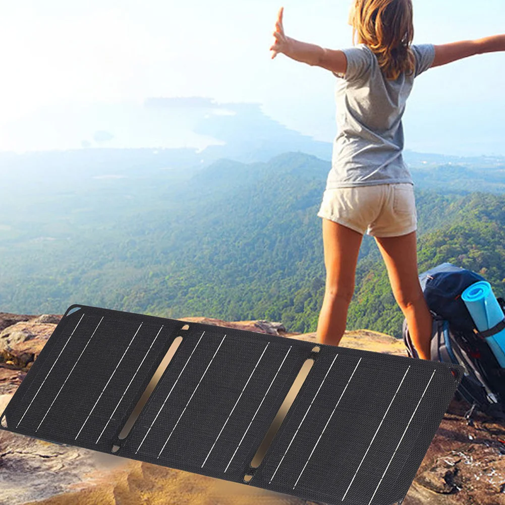 ​30W/40W 5V Portable Cell Phone Charge Panels IP67 Waterproof Foldable Small Power Emergency ETFE Panels for USB A C Power Bank