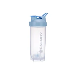 Portable Leak-Proof Sports Shaker Bottle with Built-In Powder Case - 700ml (Mint blue)