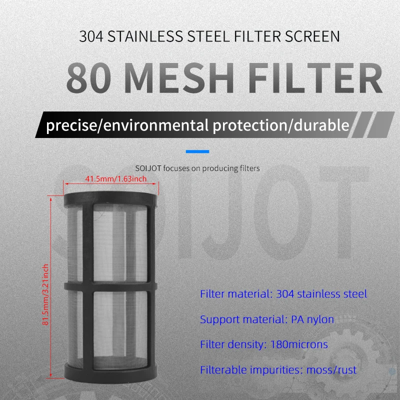 304 Stainless Steel Filter Screen 80 Mesh Pre-Filter Water Pump Filter 1/2 Inch 3/4 Inch 1 Male pipe thread water pump filter