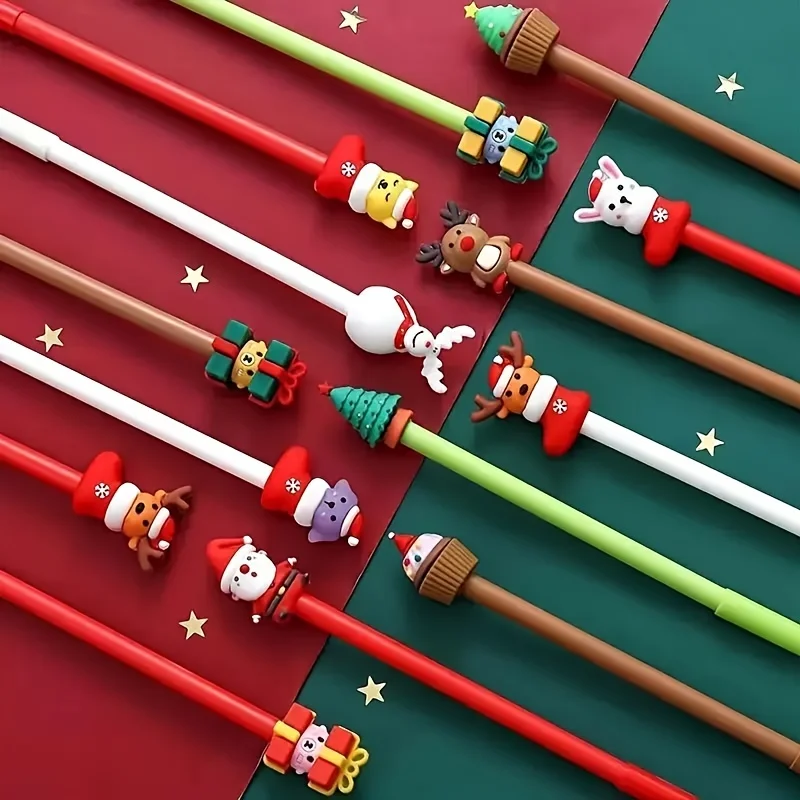 10pcs Christmas Gel Pens No Repeating Styles Perfect for Family Gifts Gift Set for Youngsters 4