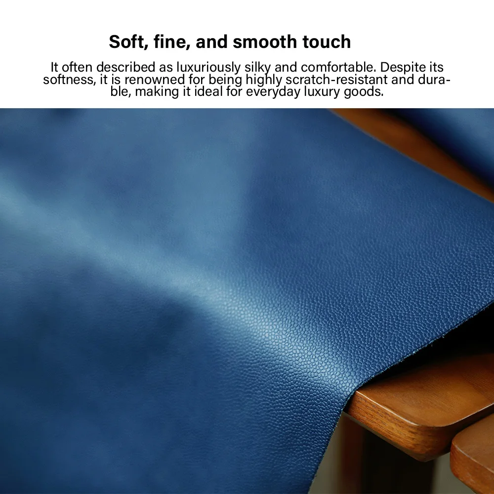 WUTA 1층 소가죽 클래식 블루 캐비어 패턴 부드러운 DIY 공예 가방 지갑 소파 소재 프랑스산 가죽 원단