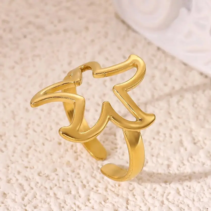 Minimalist Hollow Star Stainless Steel Ring