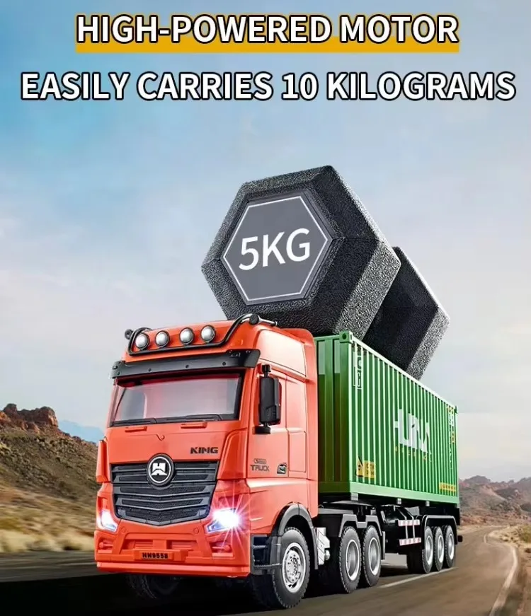 1/18 Scale 9CH Semi Alloy ABS Made Radio Control Huina 1313 Timber Wood Transport Wagon Truck Model 4