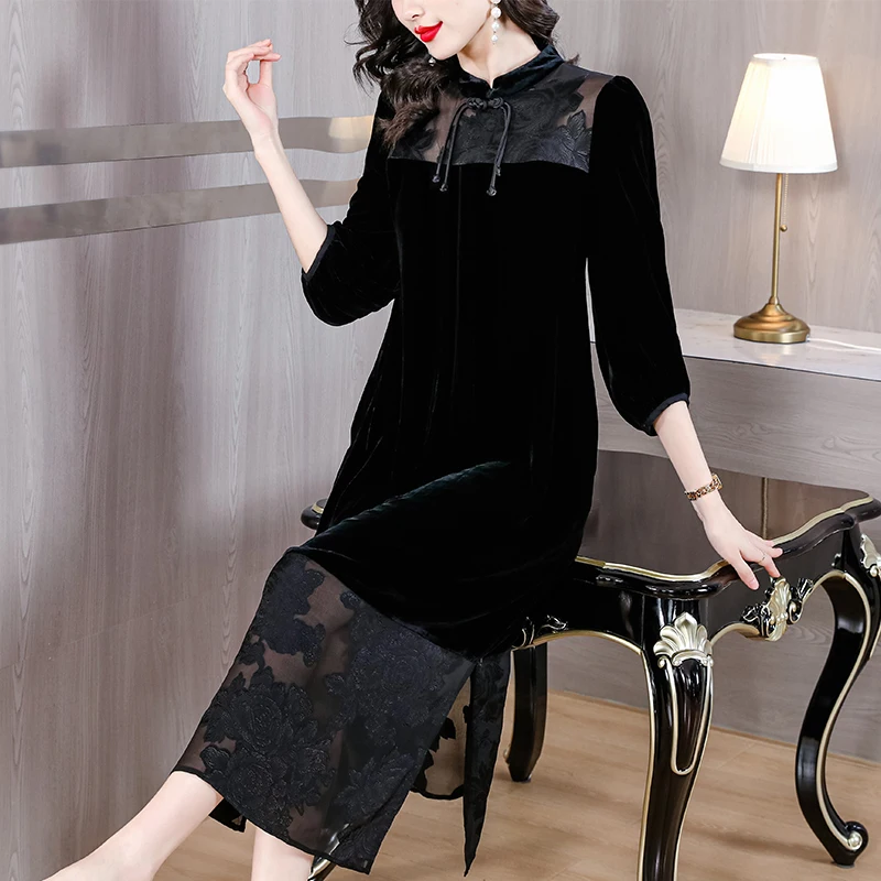 VINTAGE CHINESE STYLE VELVET SKIRT YV47394
