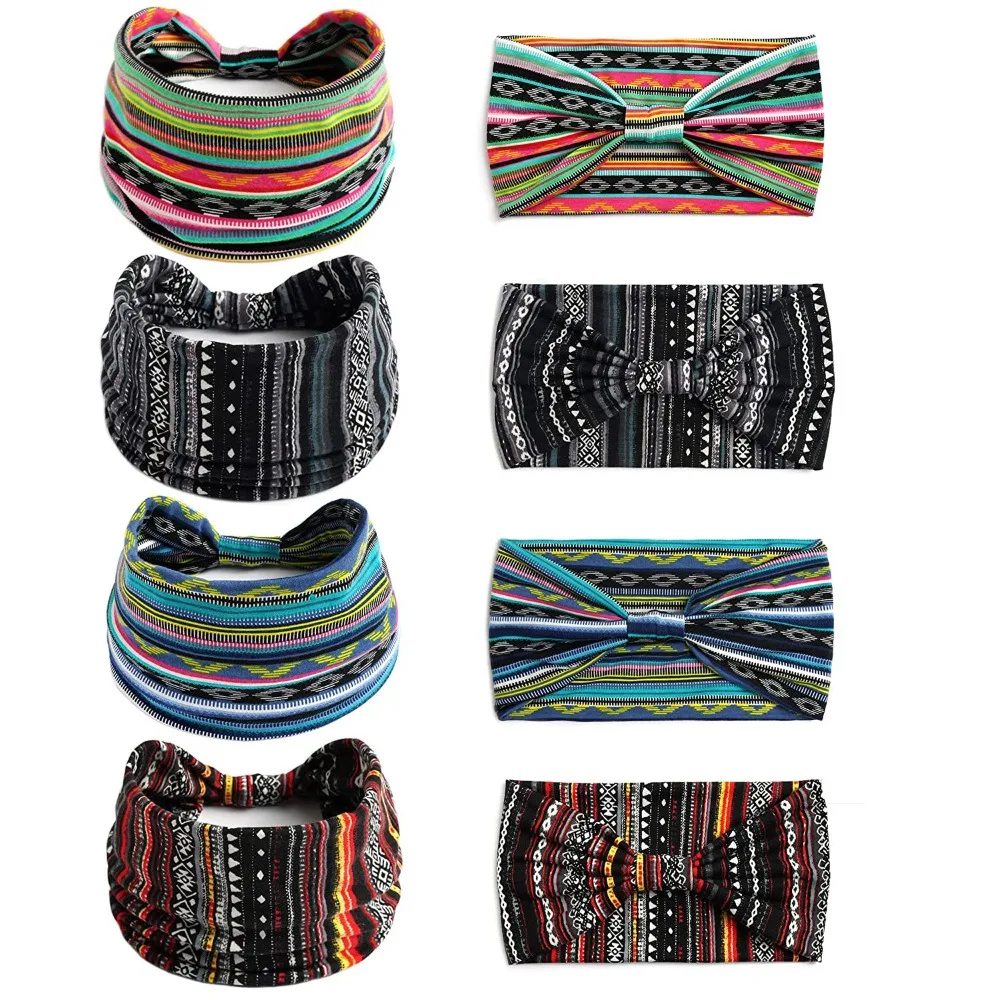 Bohemian Wide Knot Cotton Stretch Yoga Hairband