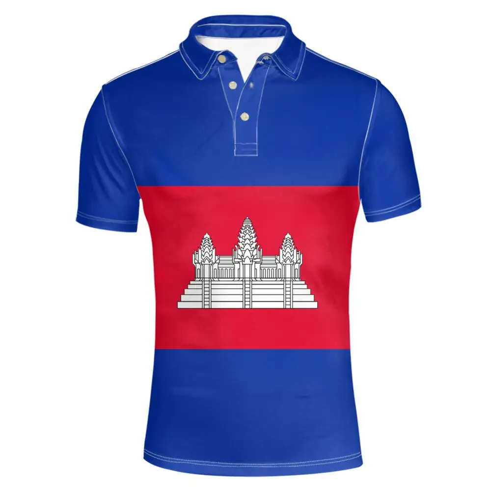Cambodia Youth Diy Custom Made Name Number Khm Country Polo Shirt