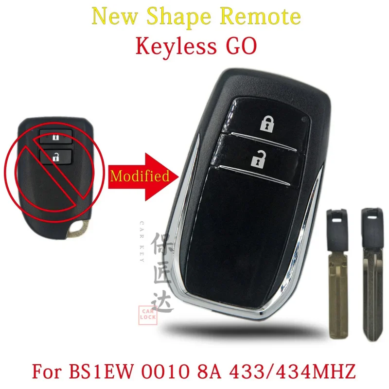 

BaoJiangDd car key Fit For Toyota YARIS L YARIS VIOS 2B Smart Keyless Remote Key FCCID:BS1EW BF2EW 0010 Board 8A Chip 433/434MHZ