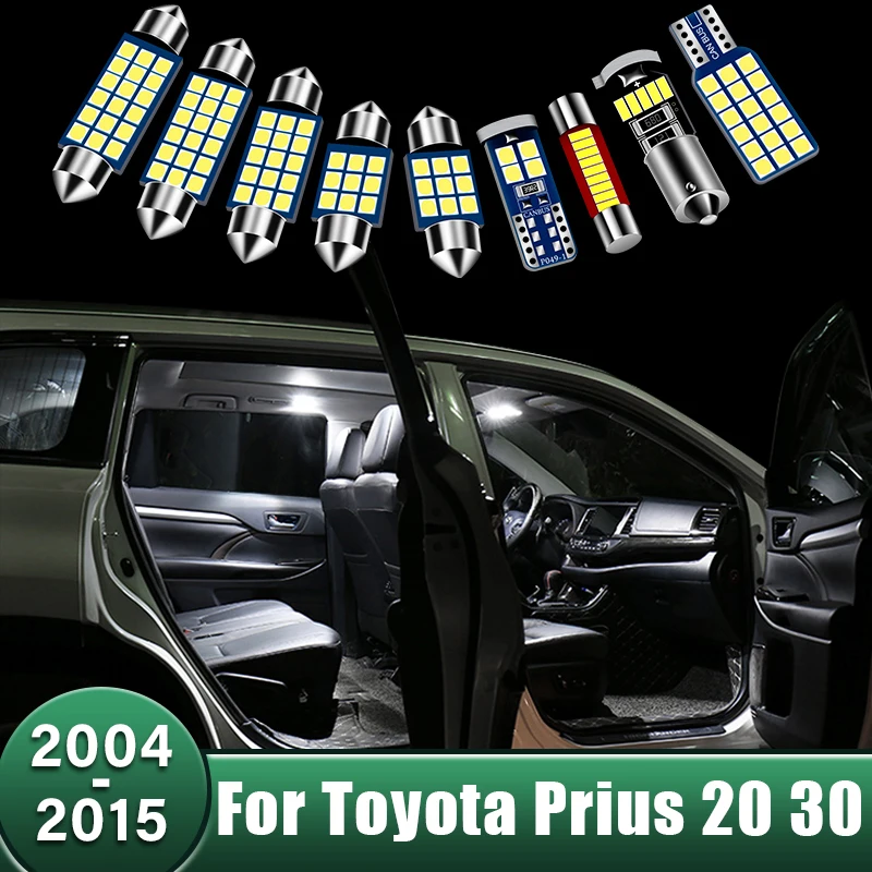 

11pcs Car Interior LED Trunk Light Accessories For Toyota Prius 20 30 XW20 XW30 2004-2008 2009 2010 2011 2012 2013 2014 2015