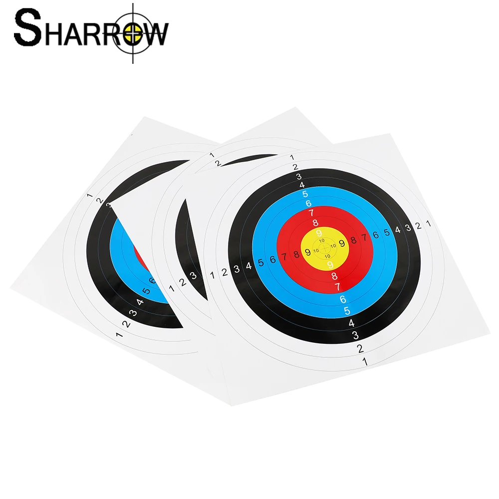 60*60 cm/40*40 cm Archery Shooting Target Paper 10pcs Bow Hunting Archery Kit Standard Full Ring Single Spot  Target Paper