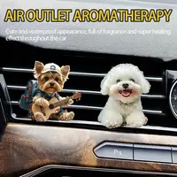 Hoodie Puppy Car Air Outlet Clip Decor Aromatherapy Sheets Solid Air Freshener 2D Flat Cartoon Auto Interior Ornaments