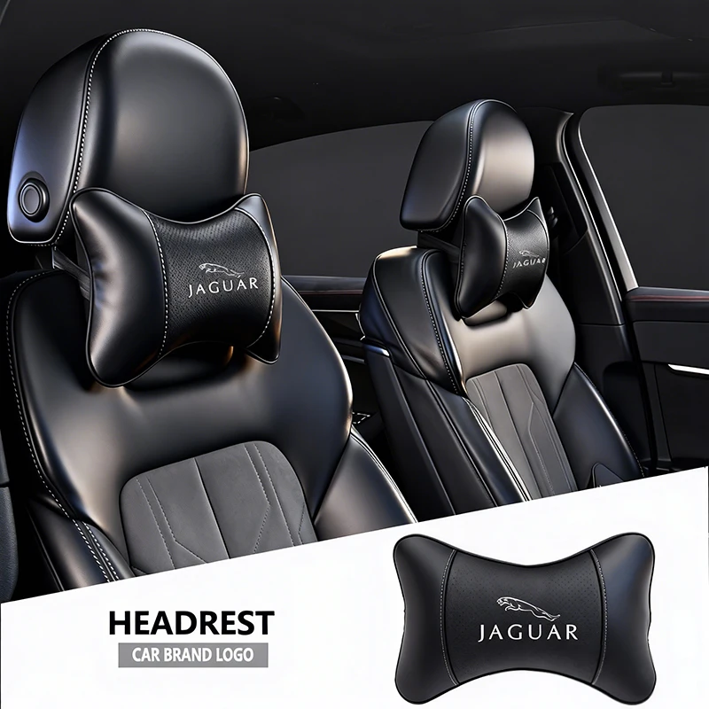 1Pcs Auto Sitz Kopf Unterstützung Kissen Innen Zubehör Für Jaguar X S F XF XE XJ XK XEL XFL XJL XJ6 XJS XKR XFR F-Typ F-Tempo