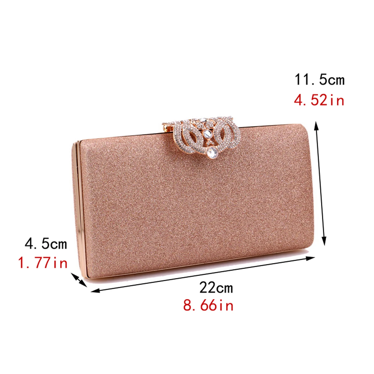 Sequined Evening Clutch Bag with Rhinestones for Women