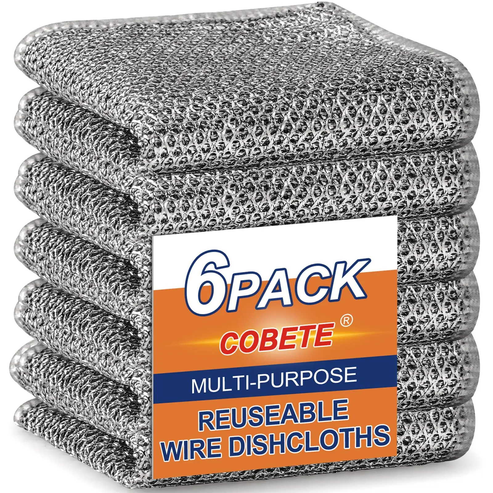 

6/10pcs Wire Dishcloth Kitchen Non Scratch Wire Dishwashing Rags Scrubbing Home Cleaning Cloth Washing Dishes Cloth Supplies