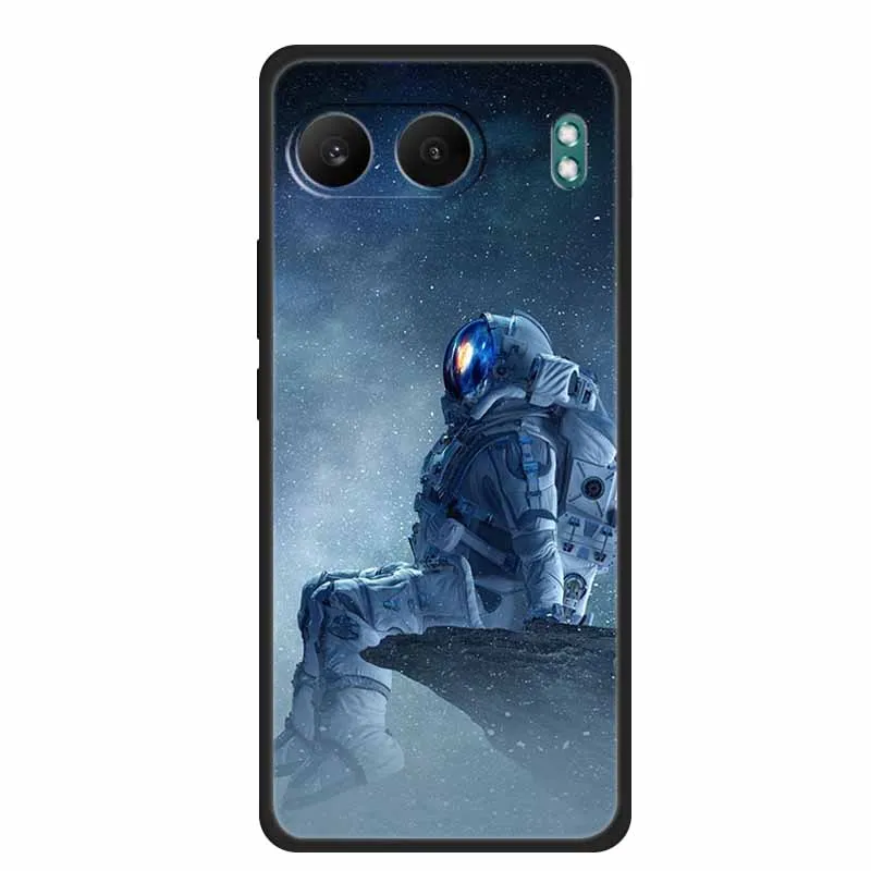 Astronaut Design Soft Silicone TPU Phone Case - Space-Themed Back Cover