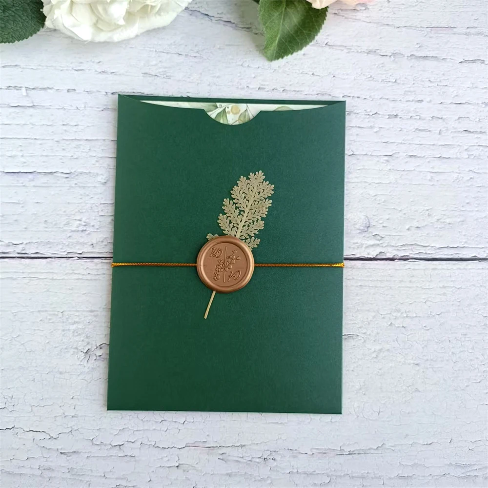 DIY Wedding Invitation Pocket Envelop Fit For 5x7 Inserts Party Gift Cards Printing Available 50pcs