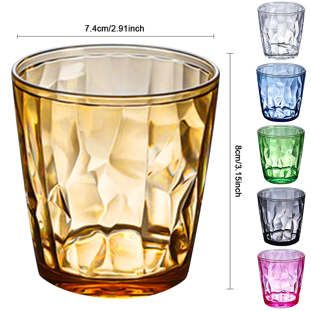 210ML Plastic Drinking Glasses Reusable Water Drinking Cup Shatterproof Unbreakable Water Tumblers Kitchen Dining Bar Tools