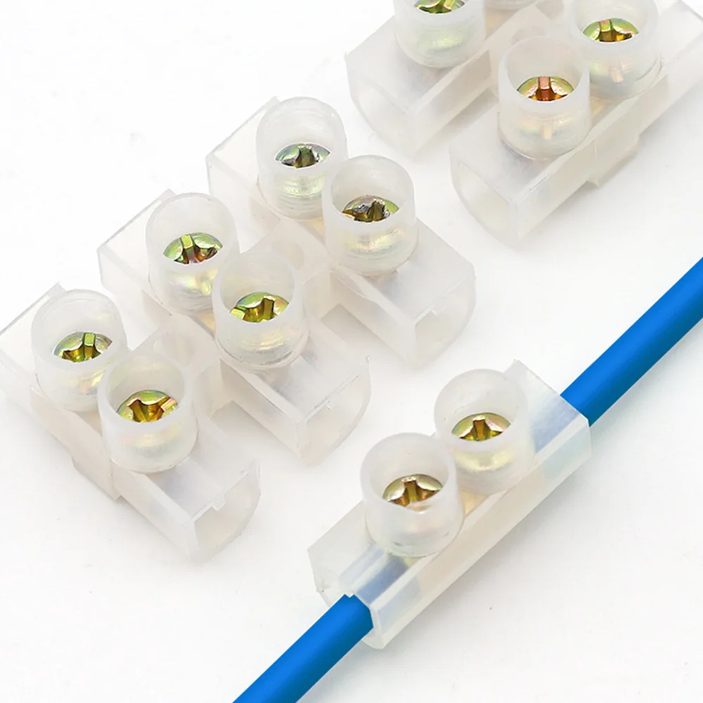 Electrical Screw Terminal Block Dual Row Strip Fixed Wiring Board Wire Connectors 600V 15A Box Connecter Cable Contacts 3/4/5/8p Terminal Connector Electrical Connectors Plug Soldering Terminal
