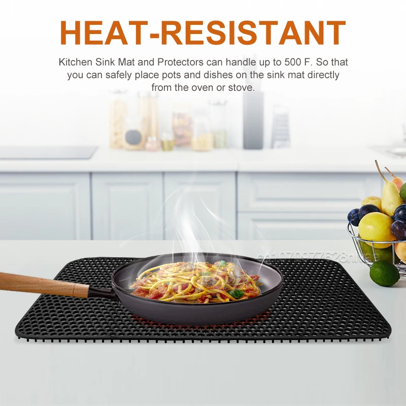 Silicone Sink Mat Heat-Resistant Sink Protectors Multifunctional Kitchen Bottom Protective Mats Kitchen Grid Accessories