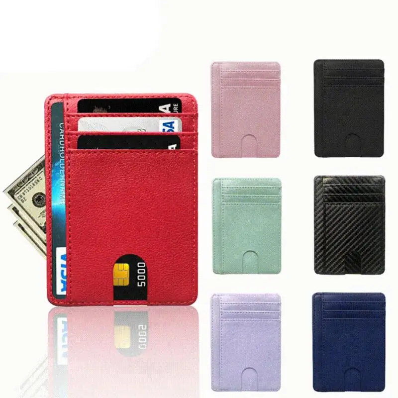 

Slim RFID Blocking PU Leather Wallet Credit ID Card Holder Purse Money Case Cover Anti Theft for Men Women Men Fashion Bags