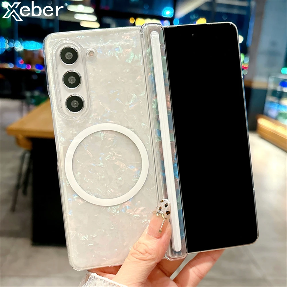 Magnetic Shell Pattern Colorful Phone Case with Magsafe Wireless Charging - Shockproof Cover