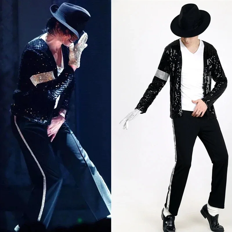 Costume de Cosplay de Michael Jackson pour Adulte, Tenue de brev, Hip Hop, pour ix, Scène 1 Costume de Cosplay de Michael Jackson pour Adulte, Tenue de brev, Hip Hop, pour ix, Scène 1