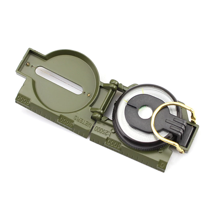 Portable Army Green Lensatic Compass for Camping Hiking