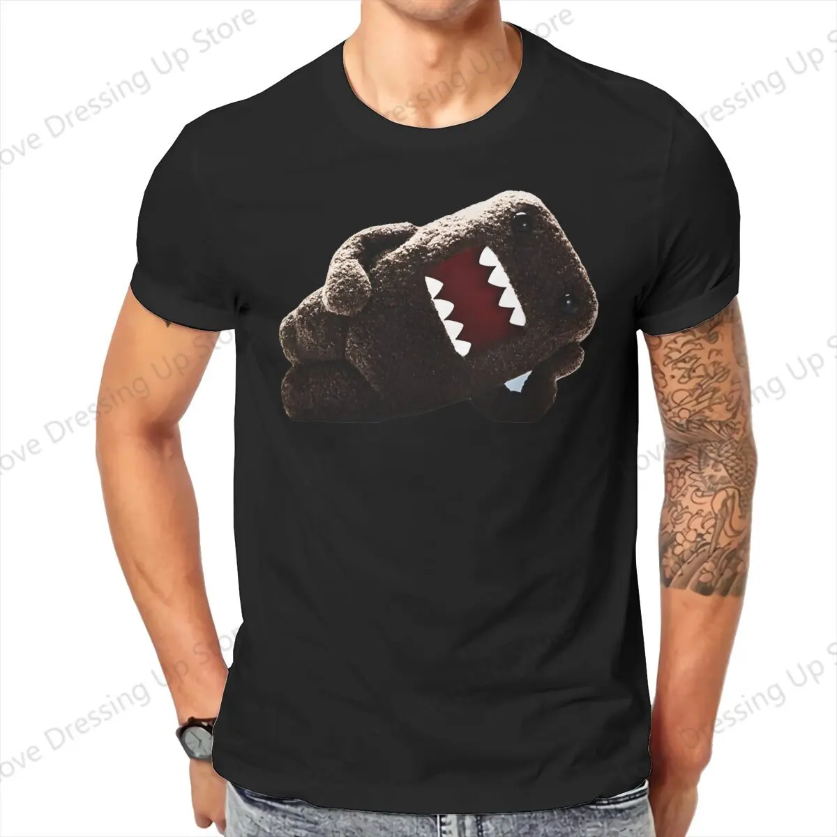 

Мужская хлопковая футболка Domo Kun Anime Lie, уличная одежда для мужчин