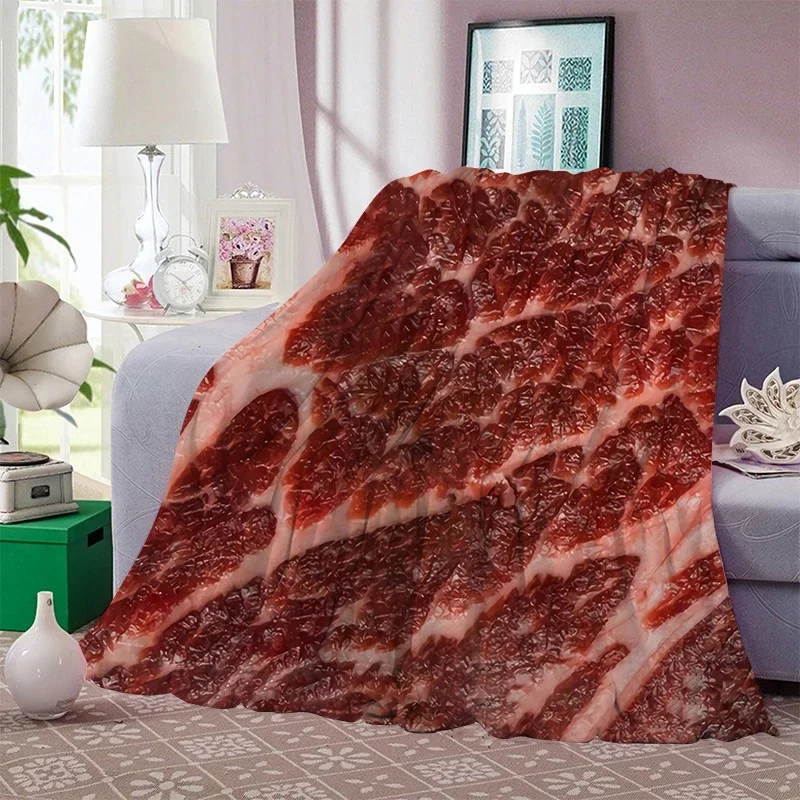 Pizza Cosce Di Pollo Modello Francese Flanella Coperta Di Tiro Cartone Animato Biscotto Coperta Morbida Accogliente Gunny Caldo Divano Letto Decor Reg