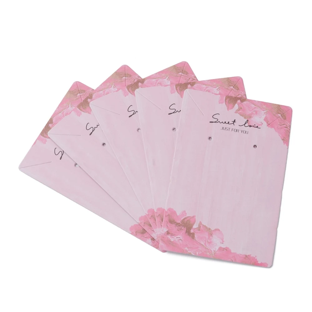 

100pcs Rectangle Coated Paper Bracelet Display Cards for Earrings Necklaces Bracelets Packaging Display Tags 9.1x6x0.04cm