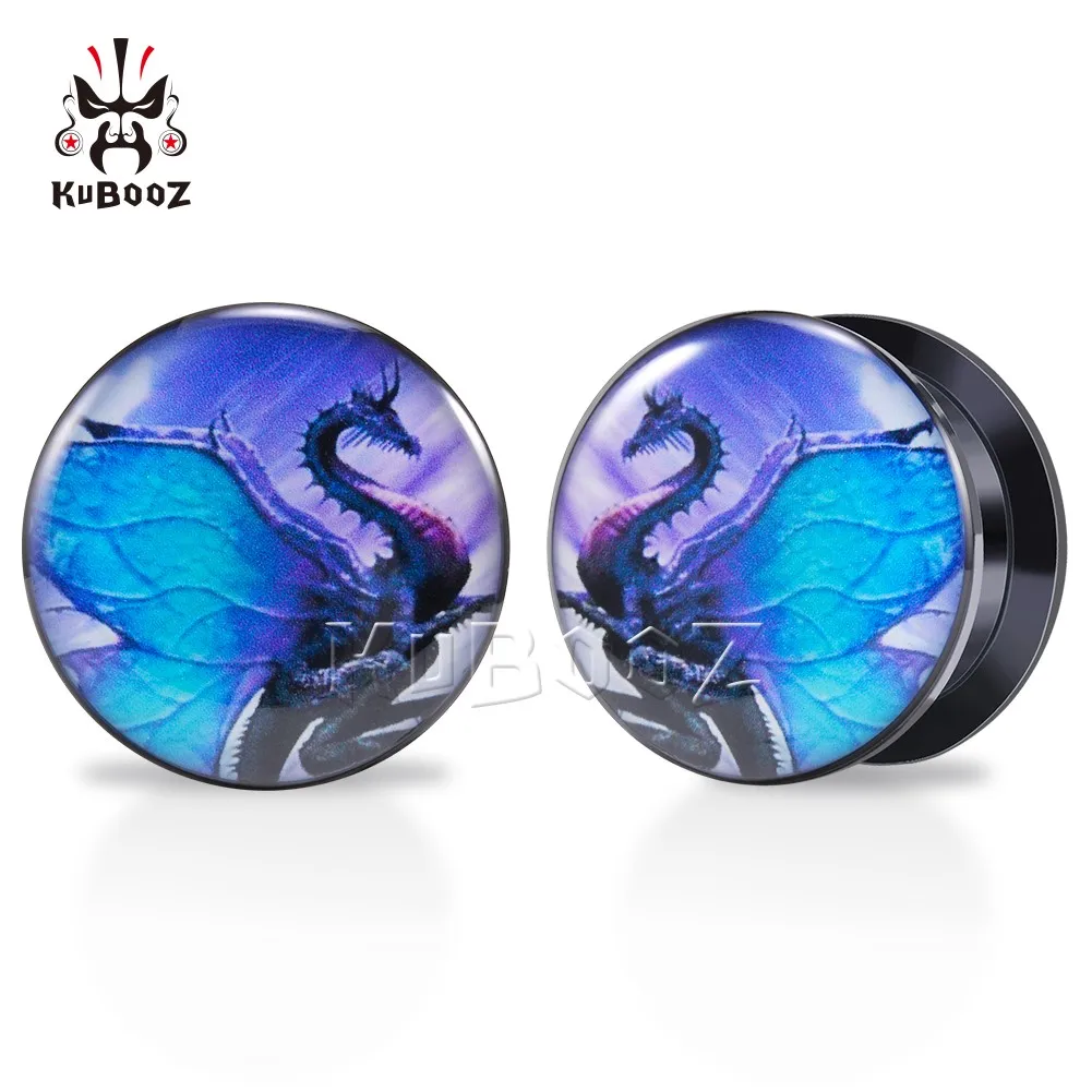 

Wholesale Price Acrylic Bule Dinosaur Ear Plugs Gauges Piercing Earring Tunnels Body Jewelry Stretchers Expanders 6-30mm 80PCS