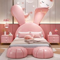 Animal Shape Childrens Double Bed Girls Pretty Light Luxury Bed Kids Princess Cama Infantil Furniture Home 1