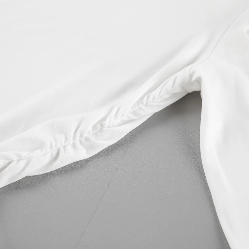 White Knit Slim T-shirt Pullover Female Ruffled Patchwork See-Through Long Sleeve Y2k Sexy Inner Top Women's Knitwear Tee