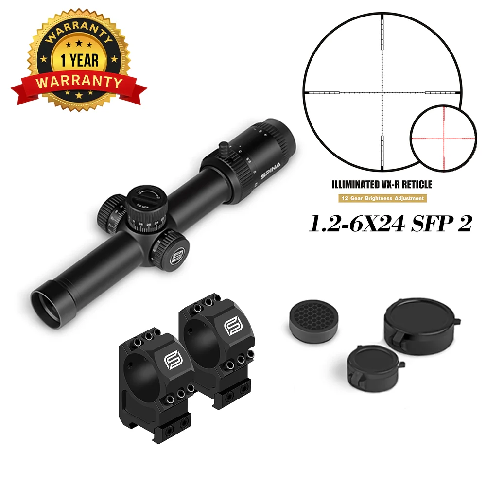 ライフルスコープ LPVO 1-6×24mm 箱、付属品付き ライフルスコープ