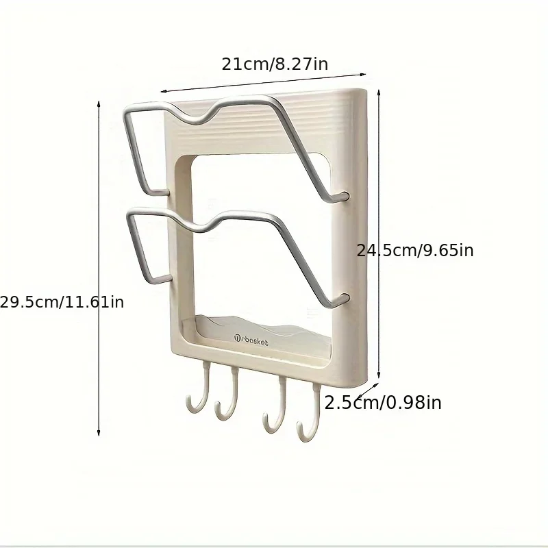 Space-Saving Wall Mount Hair Straightener Holder - No-Drill, Durable Plastic Organizer for Curling & Flat Irons in Bathroom 5