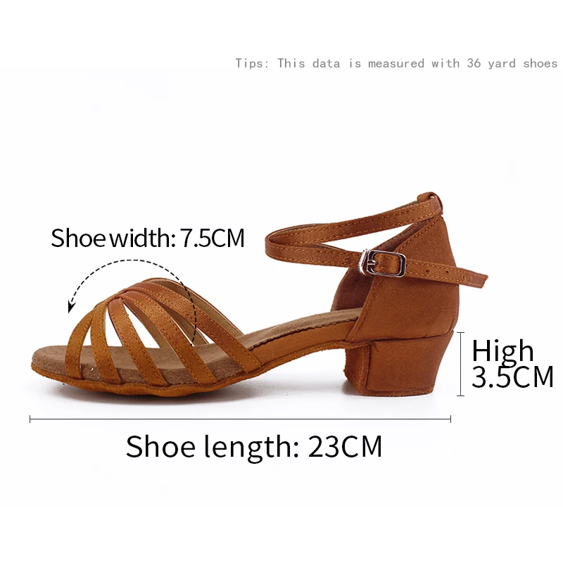 Latin shoes Girls Women Low Heel Latino Salsa Modern Ballroom Satin Tango Salsa Rumba Dance