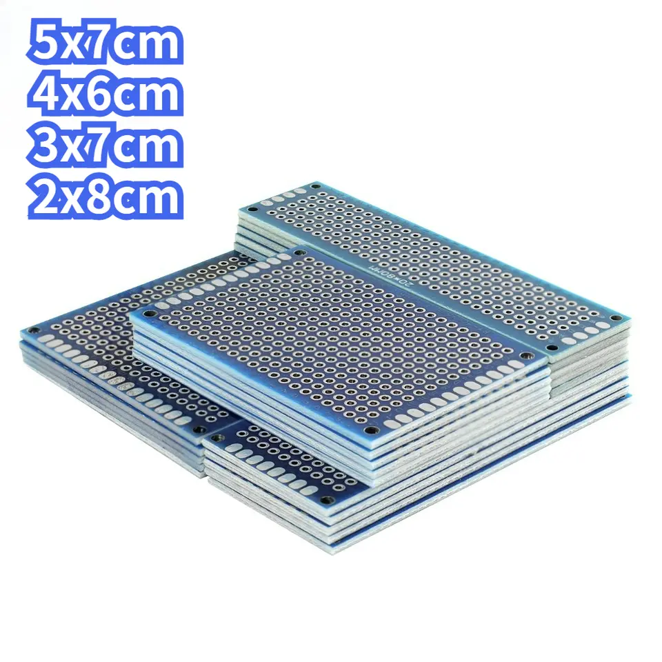 20pcs PCB Kit Board Prototype Breadboard Double Sided Circuit Boards Blue 2x8 3x7 4x6 5x7cm Universal PCB Experiment Boards DIY image 1