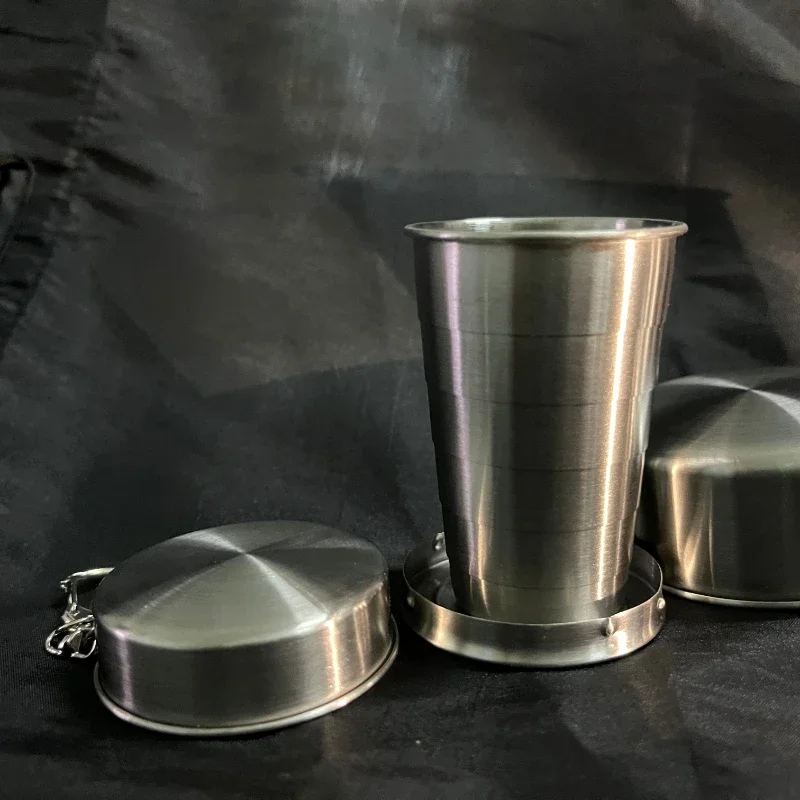 Portable Foldable Cup 75ml/150ml/250ml Outdoor Travel Collapsible Coffee Mug Telescopic Hiking Camping Water Stainless Steel folding cup,stainless steel cups