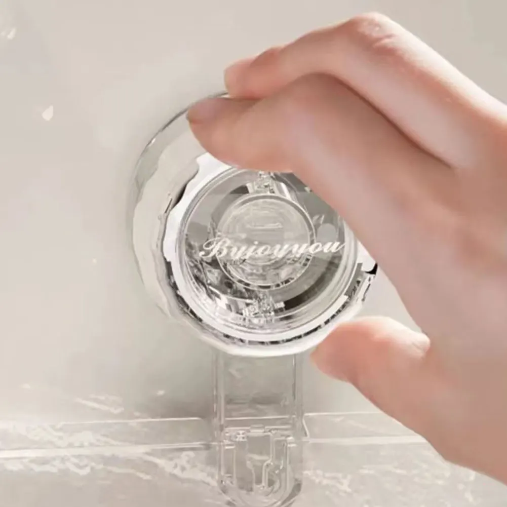 Clear Plastic Bathroom Storage Shelf with Suction Cup