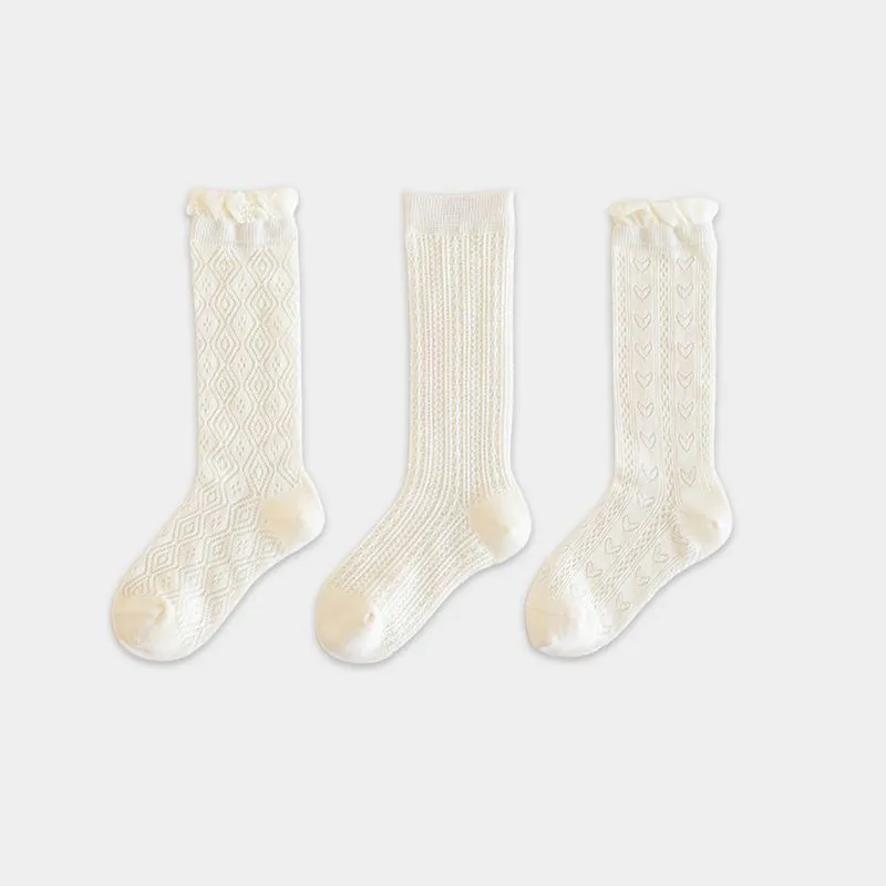 3 Paires De Chaussettes De Princesse Lolita Blanches Avec Nœud