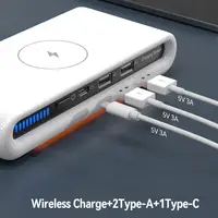 4 In 1 USB Type C Hub 15W Wireless Charger Multi-port QC3.0 Fast Charging LED Indicator For iPhone Huawei Xiaomi Samsung Headset
