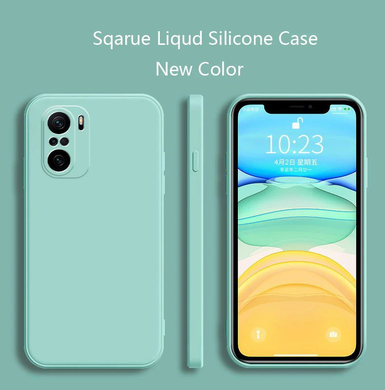 Pure Color Square Silicone Phone Case with Matte Finish and Enhanced Protection