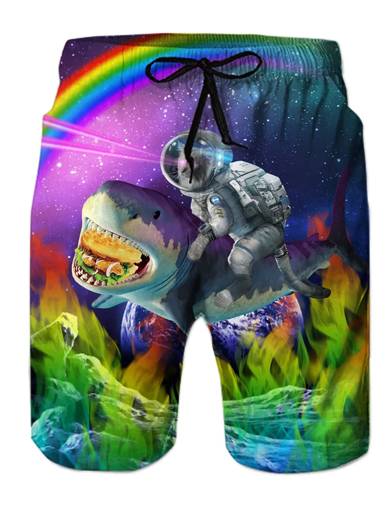 Funny Animal Dinosaur Beach Shorts Pants Men 3D Printing Surfing Board Shorts Summer Hawaii Swimsuit Swim Trunks Cool Ice Shorts 2