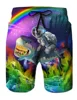 Funny Animal Dinosaur Beach Shorts Pants Men 3D Printing Surfing Board Shorts Summer Hawaii Swimsuit Swim Trunks Cool Ice Shorts 2