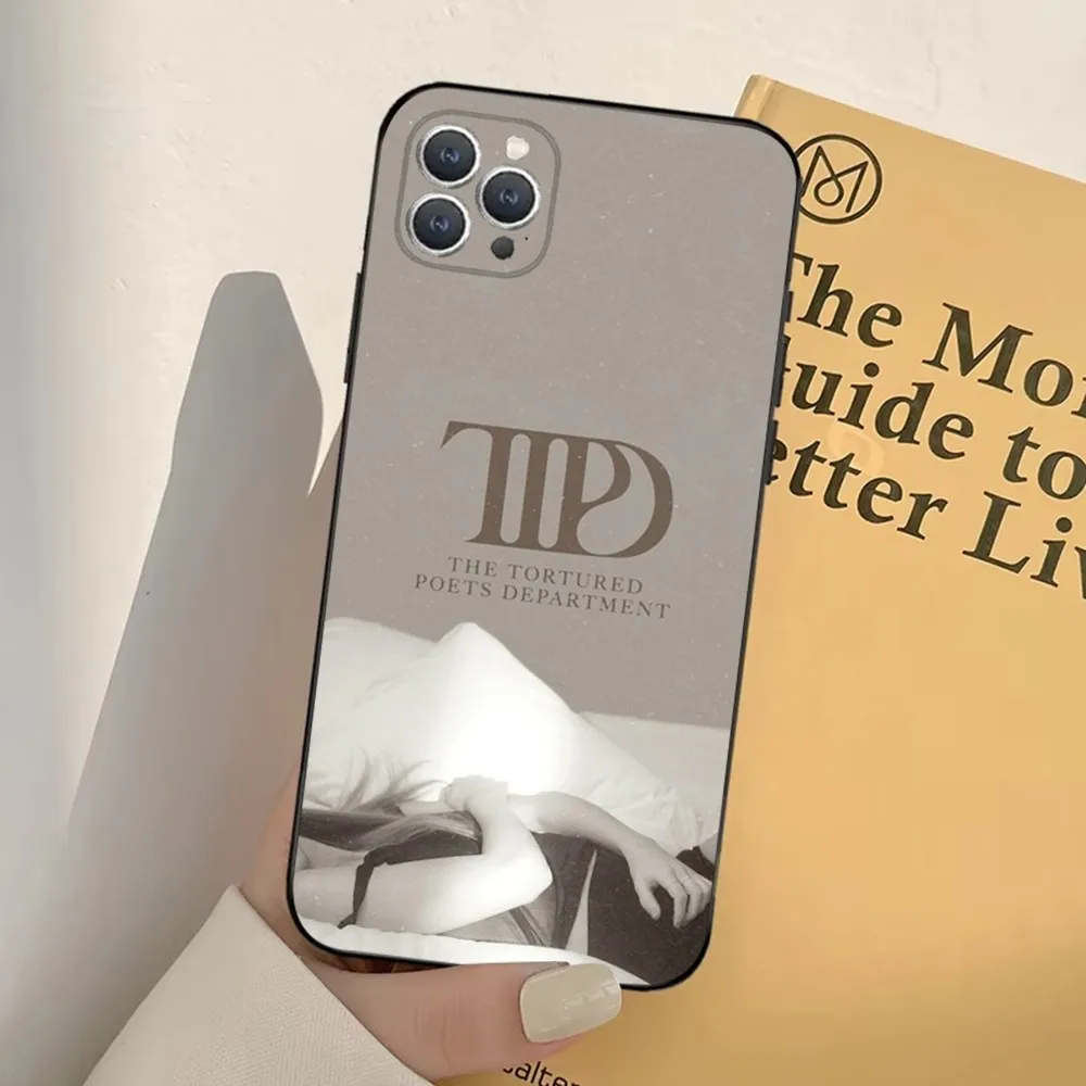 thumbnail image 1 of Funda para teléfono T-TaylorS TTPD S-SwiftS para iPhone 16, 15, 14, 13, 12, 11, Pro, X, XS, Max, XR, Plus, Mini, funda negra suave, 1 of 5