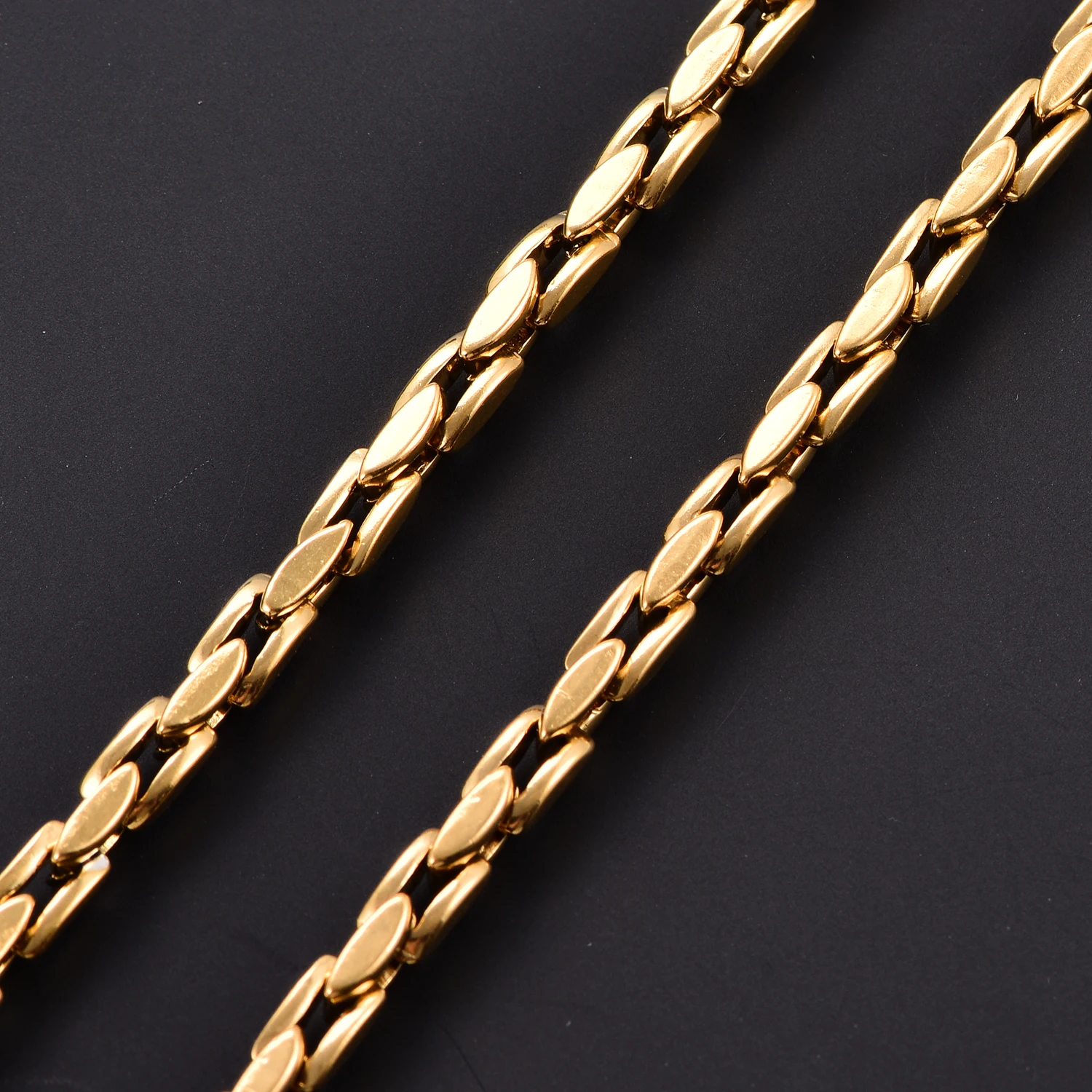 Width 4.2mm Stainless Steel Vertical Square Necklace Chain Never Fade Waterproof Choker For Men Women Fashion Jewelry 6