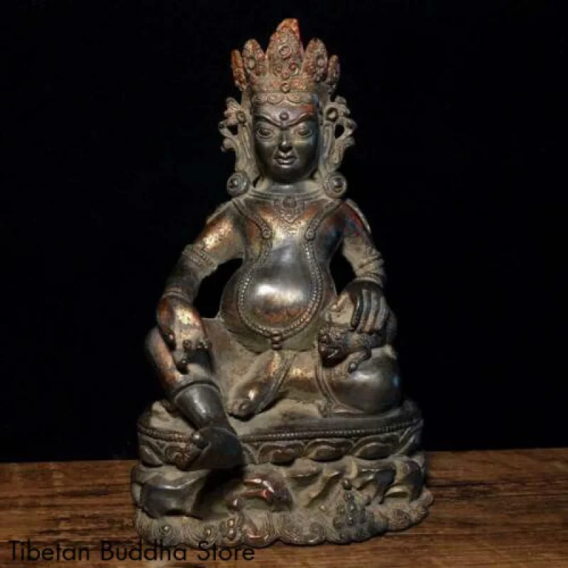 

Старая китайская Резная Бронзовая статуя Будды H7.48”